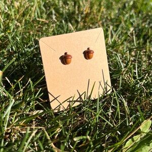 Elegant Brown Acorn Earrings